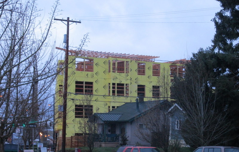 City of Roses Motel Site, topping off.