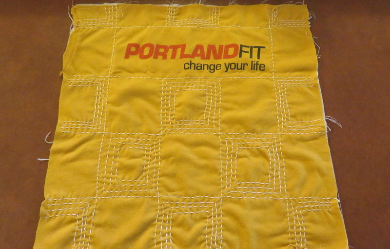 Portland Fit Sashiko T-quilt block completed.