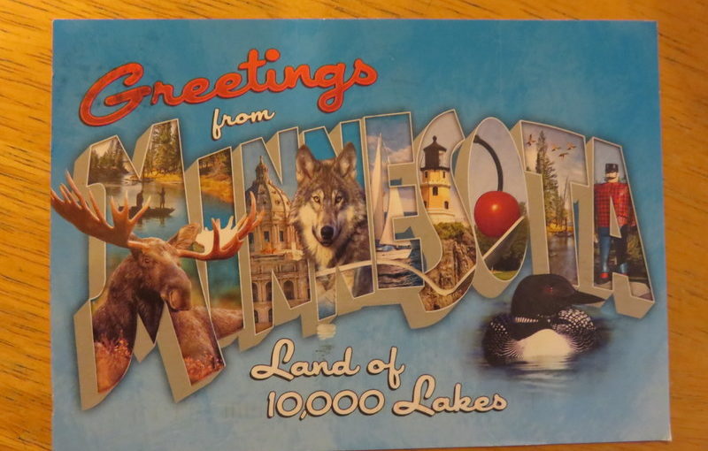 SKS postcard: Minnesota lingo and Minnesota letters
