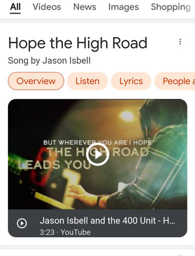 Random Song: Hope The High Road