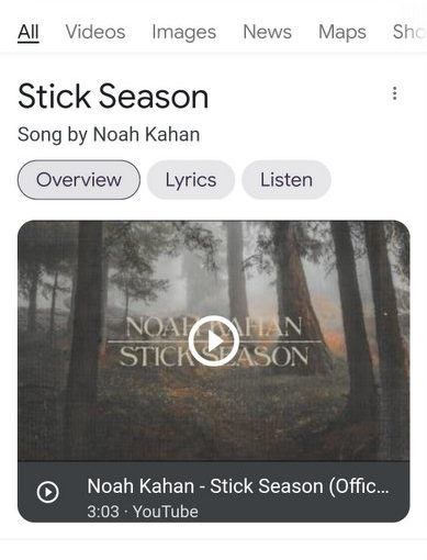 Random Song: “Stick Season” by Noah Kahan