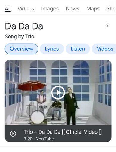 Random Song: “Da Da Da” by Trio