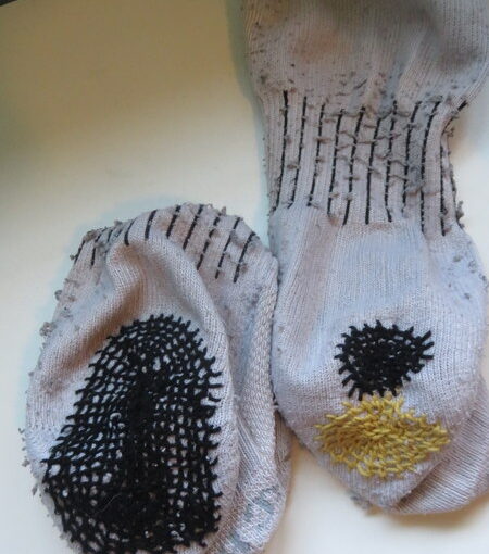 Creative Mending Very Old Socks
